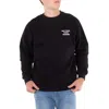 Drôle De Monsieur Black Sweatshirt With Bold Slogan And Elastic Hems In Black