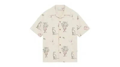 Pre-owned Drôle De Monsieur Men's Drole De Monsieur La Chemise Brodee Shirt In Ecru
