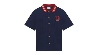 Pre-owned Drôle De Monsieur Men's Drole De Monsieur La Chemise Drole Shirt In Navy Blue