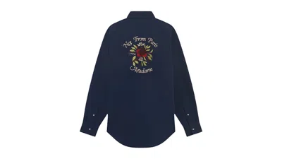 Pre-owned Drôle De Monsieur Men's Drole De Monsieur La Chemise Shirt In Navy Blue