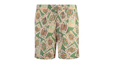 Pre-owned Drôle De Monsieur Men's Drole De Monsieur Le Short Plage Jeu De Cartes Shorts In Green