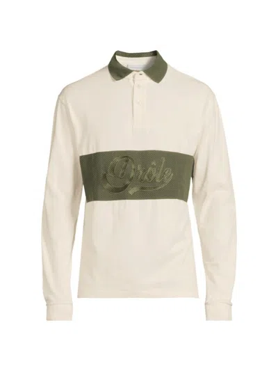 Drôle De Monsieur Men's Le Drôle Long-sleeve Polo Shirt In Cream