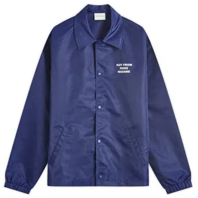 Drôle De Monsieur Drole De Monsieur Men's Navy Slogan Coach Jacket In Blue