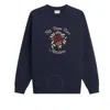 Drôle De Monsieur Drole De Monsieur Men's Navy Slogan Fleurs Le Sweatshirt In Blue