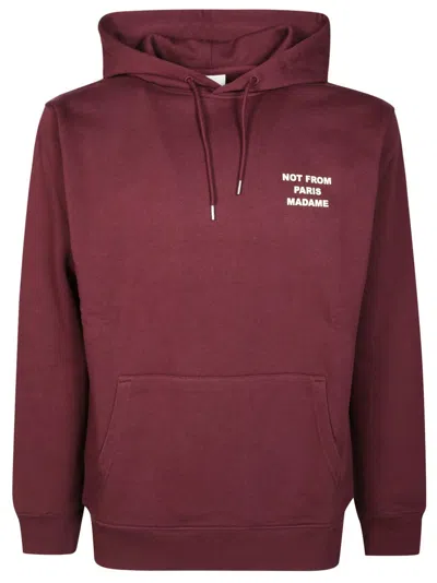 DRÔLE DE MONSIEUR MINIMALIST WHITE HOODIE WITH CLASSIC HOOD