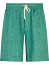 Drôle De Monsieur Logo Patterned Shorts Featuring Pockets In Green