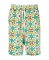 Drôle De Monsieur Multicolor Shorts Faïence With Graphic Print All-over In Green