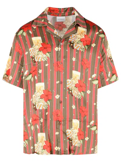 Drôle De Monsieur Drole De Monsieur Multicolored 'hibiscus Club' Shirt In Brown