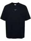 Drôle De Monsieur Black Classic Nfpm T-shirt With Logo Print In Cotton Blend Man In Navy Blue