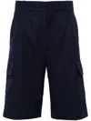 Drôle De Monsieur Drole De Monsieur Le Short Cargo Laine In Navy Blue
