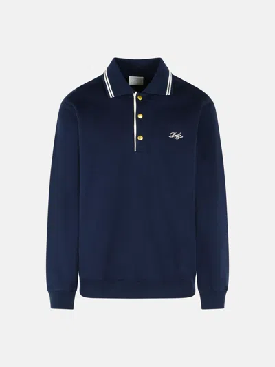 Drôle De Monsieur Navy Cotton Polo Shirt In Blue