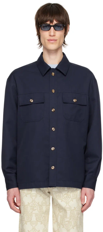 Drôle De Monsieur Navy 'la Surchemise Laine' Shirt