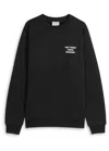 Drôle De Monsieur Black Sweatshirt With Bold Slogan And Elastic Hems In Black