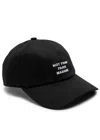 Drôle De Monsieur La Casquette Slogan Black Baseball Cap With Embroidery In Cotton Man