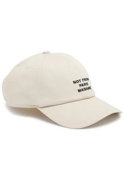 Drôle De Monsieur Nfpm Embroidered Cotton Cap In Beige