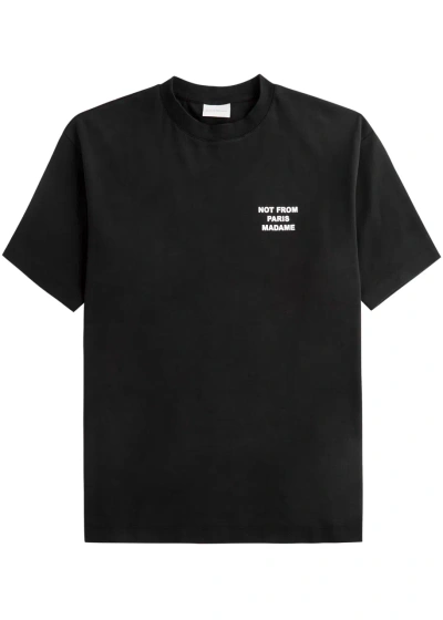 Drôle De Monsieur Nfpm Embroidered Cotton T-shirt In Black