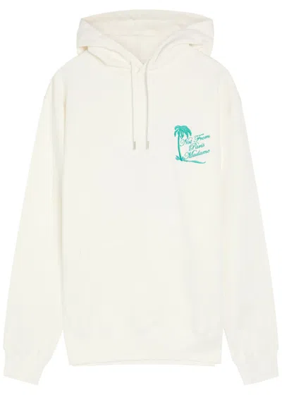 Drôle De Monsieur Nfpm Embroidered Hooded Cotton Sweatshirt In Neutral