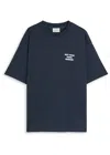 Drôle De Monsieur Blue Crewneck T-shirt With Slogan Print On The Front And Back In Cotton Man In Blue