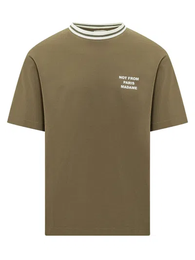 Drôle De Monsieur Drole De Monsieur Not From Paintris Madame Sport T-shirt In Kaki