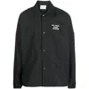 Drôle De Monsieur Black Jacket With Logo In Techno Fabric Man