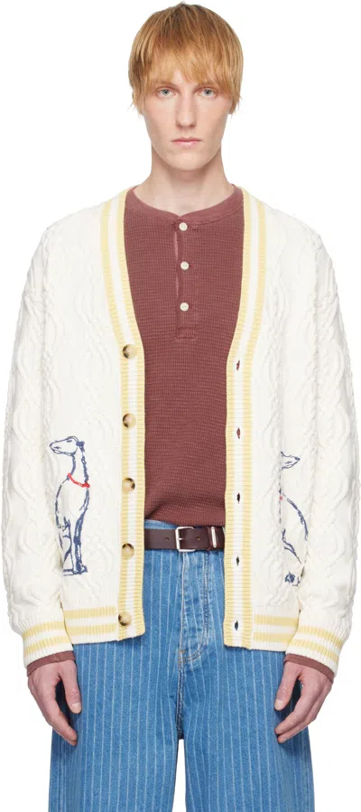 Drôle De Monsieur Off-white 'le Cardigan Médicis' Cardigan In Cream