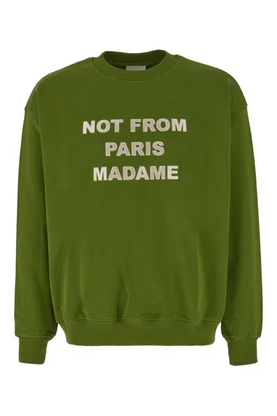 Drôle De Monsieur Embroidered Slogan Cotton Sweatshirt In Kk
