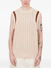 Drôle De Monsieur Cotton-cashmere Knitted Vest In Neutral