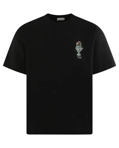 DRÔLE DE MONSIEUR OPEN-NECKED BLACK SHIRT
