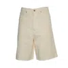 Drôle De Monsieur Oversized Denim Bermuda Shorts With Flared Leg In Neutral