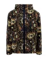 Drôle De Monsieur Abstract-pattern Print Fleece Jacket In Black