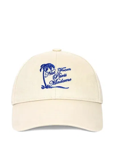 Drôle De Monsieur Palm-tree-embroidered Slogan-print Cap In Pink