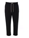Drôle De Monsieur Black Carrot Pants With Drawstring In Wool Blend Man In Negro