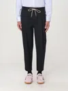 Drôle De Monsieur Black Carrot Pants With Drawstring In Wool Blend Man In Black