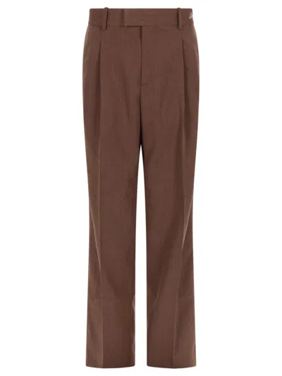 Drôle De Monsieur Golfer Chevrons Trousers Regular Fit In Burgundy