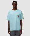 Drôle De Monsieur Parasol T-shirt In Light Blue