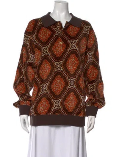 Pre-owned Drôle De Monsieur Patterned Long Sleeve Polo In Multi