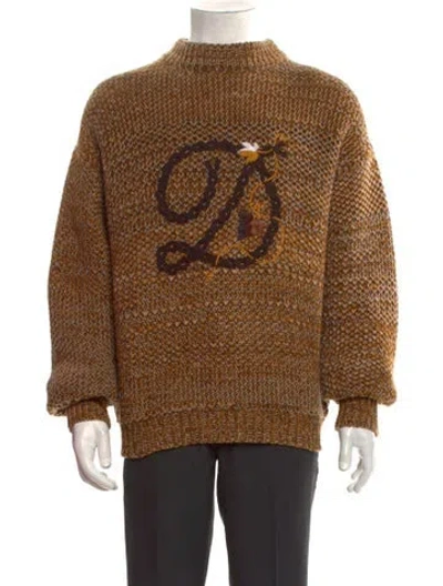 Pre-owned Drôle De Monsieur Patterned Mock Neck Pullover In Brown