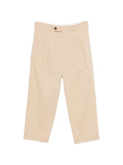 Drôle De Monsieur Pleated Trousers In Neutral