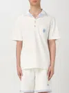 Drôle De Monsieur Logo Short Sleeve Polo Shirt In White
