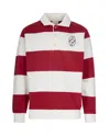 Drôle De Monsieur Striped Long Sleeve Polo Shirt With Embroidery In Multi