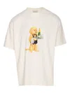 Drôle De Monsieur Crewneck Graphic Print T-shirt With Short Sleeves In White