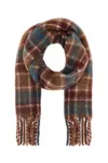Drôle De Monsieur Alpaca Blend Checkered Print Scarf In Bn