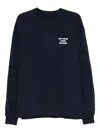 Drôle De Monsieur Graphic Print Crew Neck Long Sleeve Sweater In Blue