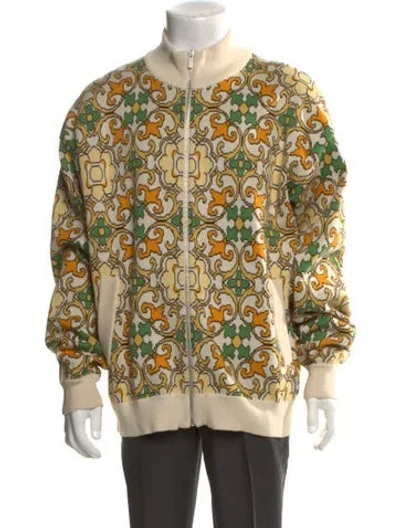 Pre-owned Drôle De Monsieur Printed Mock Neck Cardigan In Neutral