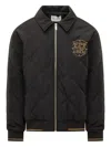 Drôle De Monsieur La Veste Slogan Tresses Quilted Woven Jacket In Black