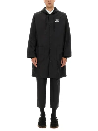 Drôle De Monsieur Relaxed Fit Hooded Parka In Black