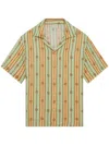 Drôle De Monsieur Striped Jewel Shirt Short Sleeves In Multi