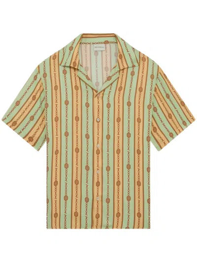 Drôle De Monsieur Striped Jewel Shirt Short Sleeves In Multi