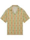 Drôle De Monsieur Striped Jewel Shirt Short Sleeves In Multi