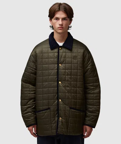 Drôle De Monsieur Reversible Quilted Jacket In Khaki